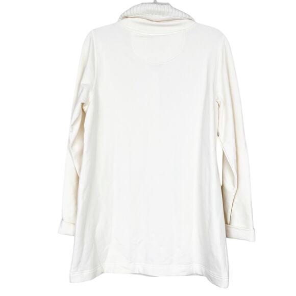 LL Bean Cream Button Front Cardigan Sz M - Picture 5 of 6